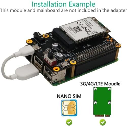 New 3G/4G/LTE Module HAT for Raspberry Pi/Samsung ARTIK/Latte Panda/ASUS Tinker Expansion Board