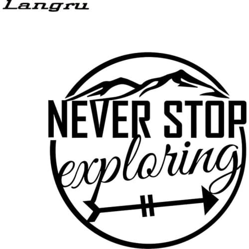 New Style Never Stop Exploring Funny Hike Adventure Car Camper Laptop Vinyl Decal Sticker Jdm