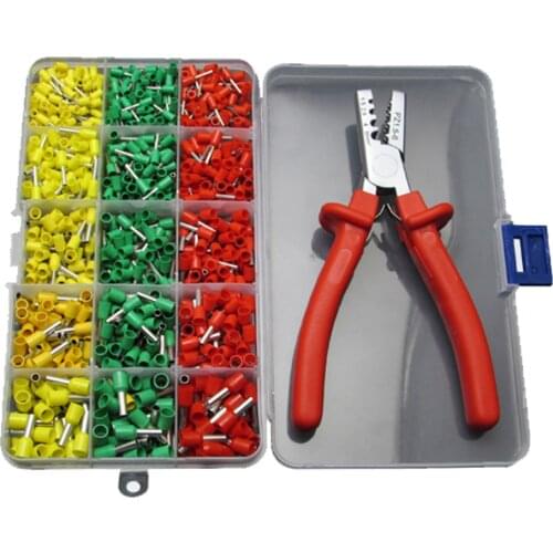 Crimping Tool Crimper Plier with 990pc Tube End Ferrule Terminals Assortment Kit