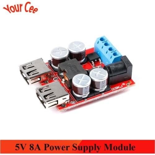 DC-DC 5V 8A Regulated Power Supply Depressurization Module On-board QS-1205CBUM-8A Charge 2 Port USB Output