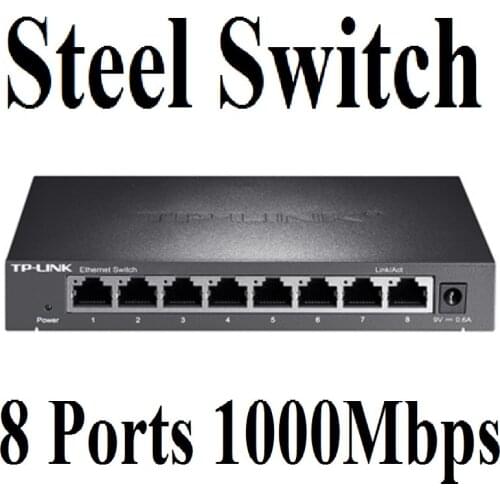 Steel Cabinet, 8 Port 1000Mbps Gigabit Ethernet Switch, 10/100/1000Mpbs Ethernet Network Switches,Hub LAN,Full-duplex, Plug&Play