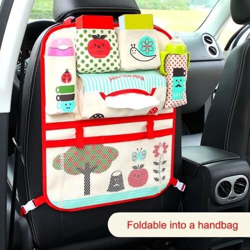 Cartoon Car Seat Back Storage Hang Bag Organizer Baby Car Car-styling Product Tidying Baby Care Interior Back Seat Protector