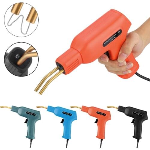 High Quality 50W Plastic Welder Hot Stapler Welding Machine Repairing Tool with 4 Types Staples for Car Bumper Repairing drops