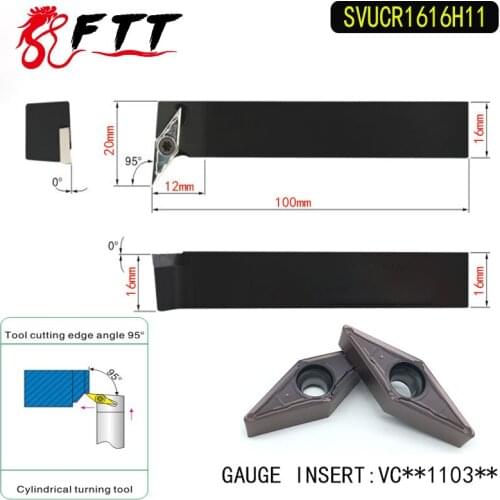 SVUCR1616H11 95 Degrees External Turning Tool Holder For VCMT160408 VCMT160404 Used on CNC Lathe Machine