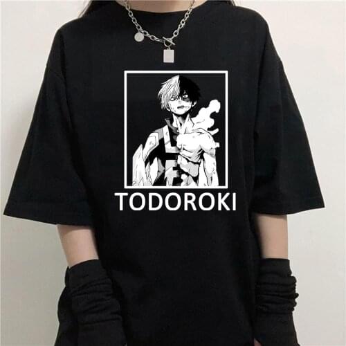 Boku No Hero Academia Shoto Todoroki Print O-Neck Top Clothes Unisex Tshirt Men Women Tshirt Japanese Anime T-Shirts Men