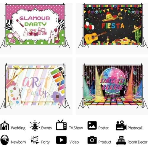 Music Lighting Stage Carnival Backdrop Girl Party Room Table Decoration Photography Studio Photo Kids Custom Vinyl Background