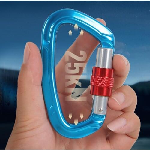 Aluminum Alloy Mountaineering Buckle Outdoor Camping Hiking Safety Lock Buckle Climbing Hammock Backpack Carabiner