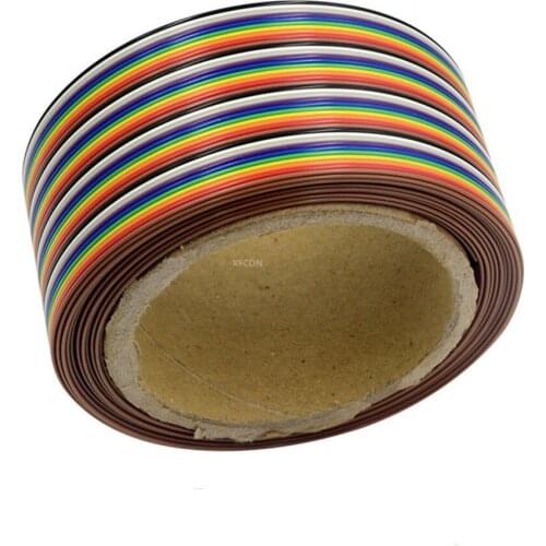 1 Meter Spacing Pitch10 WAY 40P Flat Color Rainbow Ribbon Cable Wiring 2.54mm 40Pin For PCB DIY 40 Way Pin