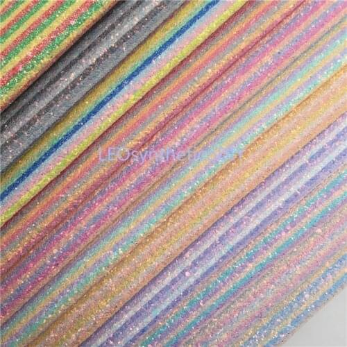 1PC 21X29CM Chunky Glitter Leather, Stripes Printed Glitter Leather Sheets For Making Bows LEOsyntheticoDIY GM3172A