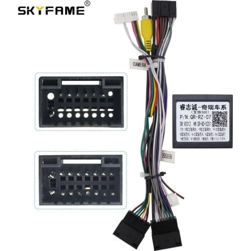 SKYFAME 16Pin Car stereo Wire Harness canbus For CHERY Tiggo Arrizo power cables with canbus box decoder