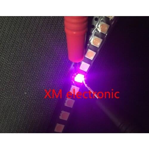 200pcs Water Clear LED Light Diode 5050 uv/purple SMD/SMT High Power LED PLCC-6 3-CHIPS Super Bright lamp light High quality