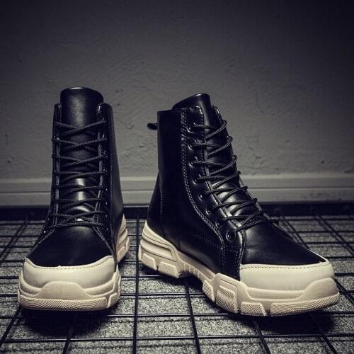 2019 Men Pu Leather Boots Winter Shoes Fashion Male Lace Up Warm Ankle Boots Men Brithsh Shoes zapatos de hombre K4-90