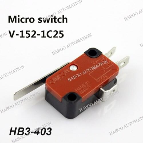 50PCS/lot HB3-403 mocro switch 16A 250V V-152-1C25 micro limit switch 1NO+1NC momentary switch