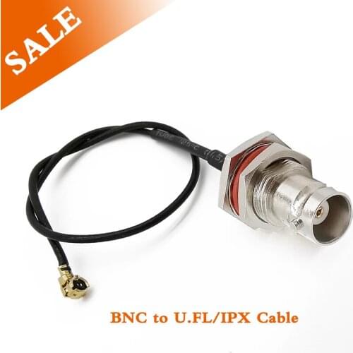 1Pcs IPX U.FL to BNC Female 1.13mm RF Coaxial Pigtail Cable Adapter BNC Female Bulkhead O-Ring to U.FL/IPX Mini PCI 1.13 7-50CM