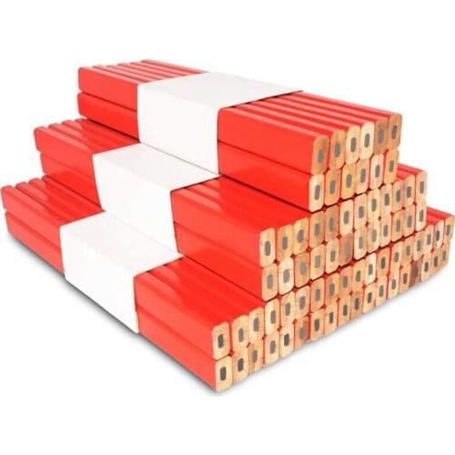 72Pcs Carpenter Pencils 7 Inch Octagonal Red Hard Black Lead Carpenter Pencil Woodworking Marking Tool