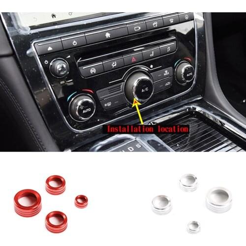 Car central control air conditioner volume knob decoration ring,For Jaguar XJ 2010-2019,Interior modification accessories