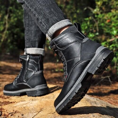 Tenis Altos Handmade Boots Casual Men Zapatos Hombre Invierno Shoes Mens Winter Sport Man Leather Zapatillas Sneakers