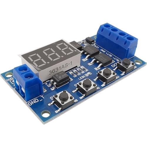 DC 12V 24V Dual MOS Tube LED Digital Time Delay Relay Trigger Cycle Timer Delay Switch Circuit Board Timing Control Module DIY