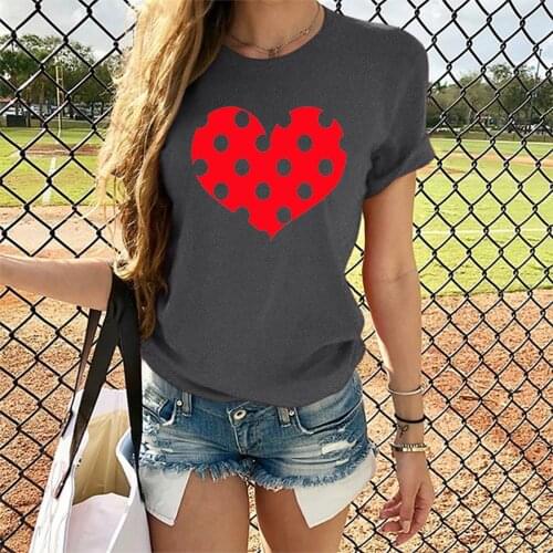 Graphic T-shirt Women Couples Lover Valentines Day Women Tee Shirt O-Neck Short Sleeve Love Letter Print T Shirts For Summer