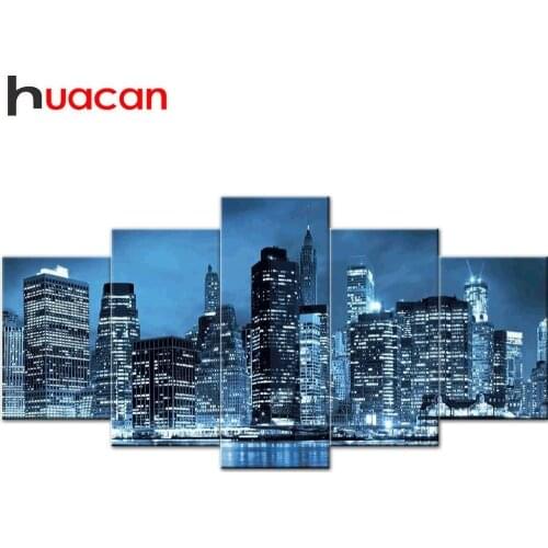 HUACAN Full Square Diamond Painting Landscape Multi-picture Combination DIY Mosaic Scenery Picture Of Rhinestone Decor Home