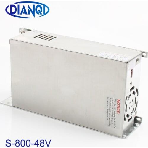 DIANQI power suply 48v 800w ac to dc power supply high quality input 110v 220v output 48v S-800-48 ac dc converter