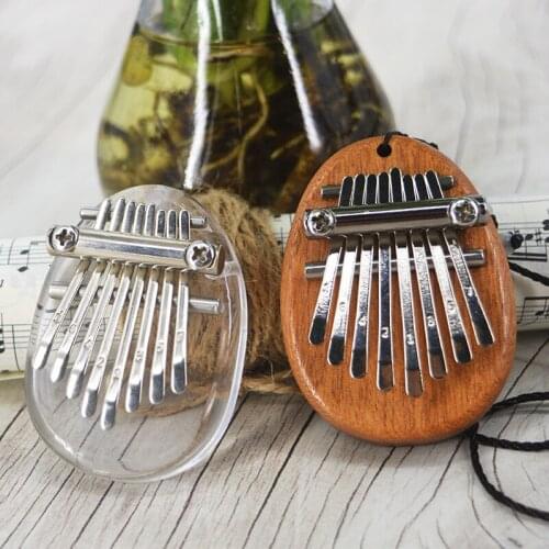 Mini 8 Key Kalimba Crystal Thumb Piano Made By Single Board Transparent Finger Flexible Piano African kalimba Musical Instrument