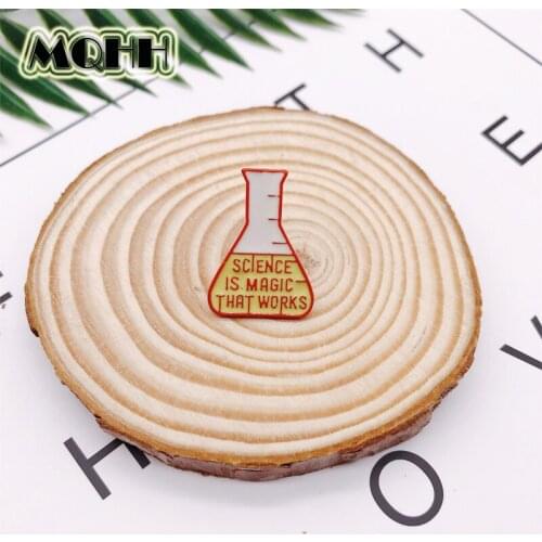 Creative Magic Science Experiment Bottle Scale Bottle Bottle Brooch Alloy Dripping Enamel Shirt Pin Jewelry Gift For Friend Kid