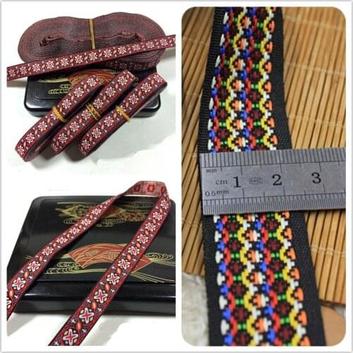 Hybrid design Pattern Webbing 2.5CM 3yards woven jacquard Ribbon for DIY Clothes bag Sewing Accessories Lace