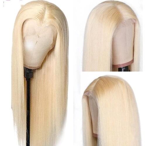 Honey Blonde Natural Hair Straight Wig Lace Front Blonde #613 Long Straight Synthetic Hair Womens Wig Fake Hair Wig