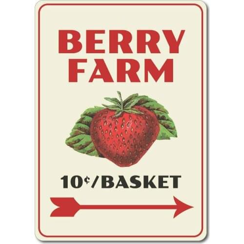 Letrero de Metal Vintage para decoración de pared, señal de decoración de hogar, cocina, restaurante, granja de baya, fresa
