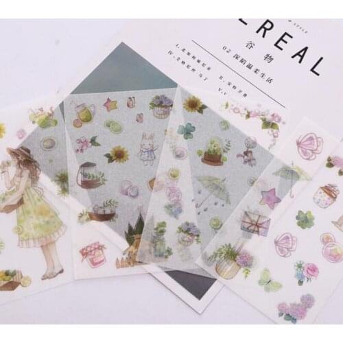 Cute Sticker Pastoral Elf Girl Summer Sticker Decorative Mobile Phone Album Diary Scrapbook Sticker Office Student Stationery