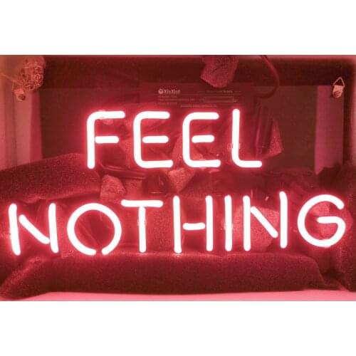 14“ Feel Nothing Acrylic Custom Neon Light Lamp Sign Beer Bar Handmade Real Glass Decorate Home Wall Room Windows Tube Artwork