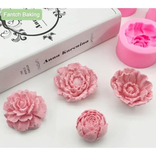 2021new Soft Silicone Fondant Cake Mold Soap Jelly Ice Chocolate Decoration Baking Tool 3D Rose Flower Moulds DIY Clay Resin Art