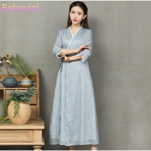 2021 New Fashion Grey Blue Chinese Traditional Hanfu Dress for Women Cosplay Ancient Chinese Costume Song Dynasty Clothes