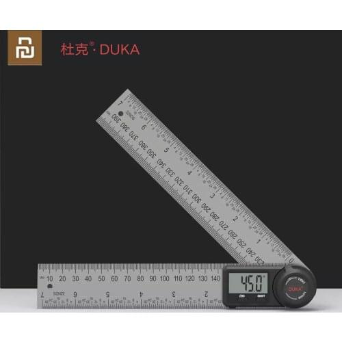 New Youpin DUKA Multifunctional Digital Display Angle Ruler LED Display 360 Degree Measurement Stainless Steel Laser Calibration