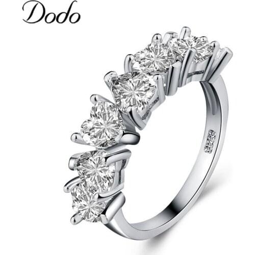 Charm Heart Cubic Zirconia Rings Silver Color For Women Wedding Jewelry Anillo Bijoux Bague Anel anillos mujer Couple Ring YR258