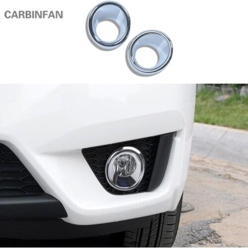 Front fog light detector frame cover trim Sticker ABS Chrome accessories For Honda Fit / jazz GK5 2014 2015 2016 2017 2018 C1270