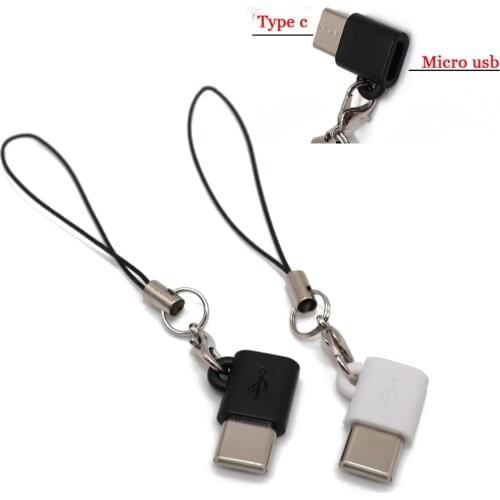 Micro USB To Type C Adapter Converter Connector for Phone Tablet with Lanyard Phone Accessories For Xiaomi