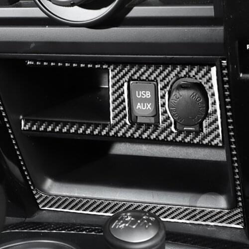Genuine Carbon Fiber Car Dashboard Center Cigarette lighter Cover Trim Decal Fit For Toyota 4runner 2010-2020 Car Styling