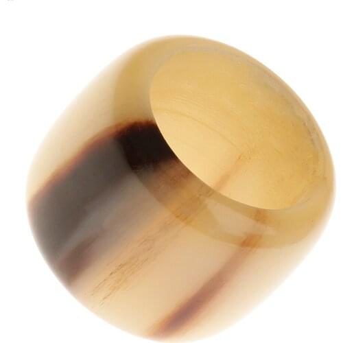 Simple Tubular Buffalo Horn Silk Scarf Ring Clip Belt Buckle Women