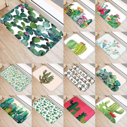 Cactus Kitchen Entrance Anti-Slip Door Mat Suede Carpet Rubber Colorful Indoor Floor Mats Doormat Rug 48261