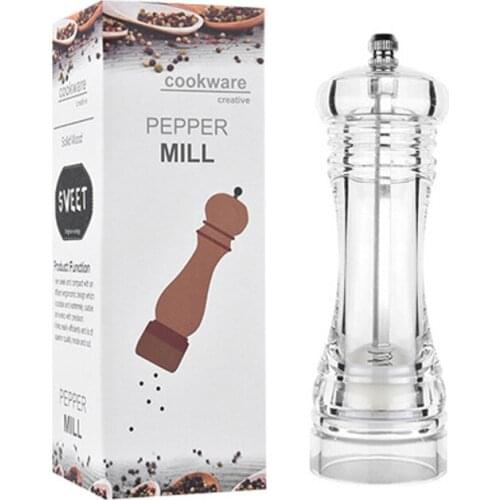 Transparent acrylic black pepper pepper pepper powder grinder pepper bottle grinding pepper fine box bottle kitchen utensils