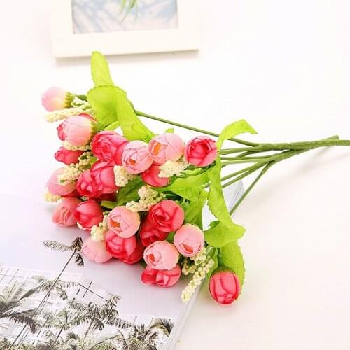 New simulation star bud mini thumb rose photo props 15 beautiful flower buds small tea buds fake flower decorations