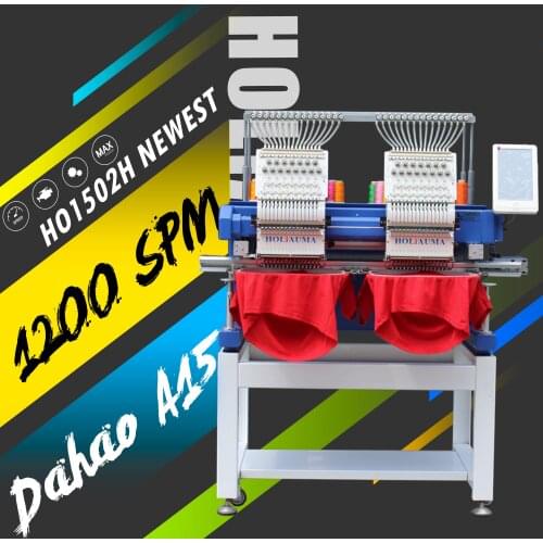 China 10 years service ! New Coming High Speed Quilting Embroidery Machine 2 head shoes belt bag cap garment flat uniform 3D