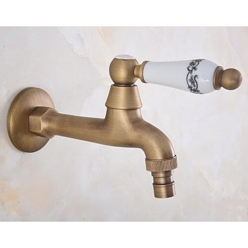 Antique Brass Single Ceramic Handle Bathroom Washing Machine Faucet /Garden Water Tap / Laundry Sink Water Taps mav313