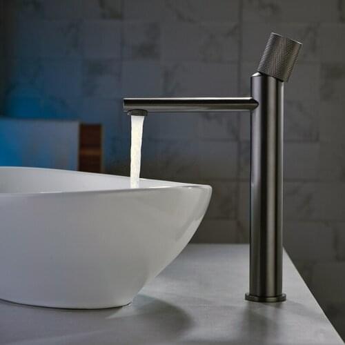 Black white gold Industrial high basin faucet desk mount single handle basin high tap with hot and cold basin mixer