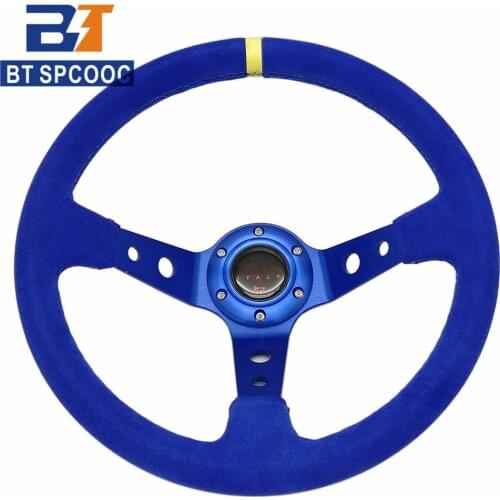 Universal 14inch Car Steering Wheel Deep couve Suede Steering Wheel 350mm High Quality 2021 Drift Sport Stering Wheel With Logo
