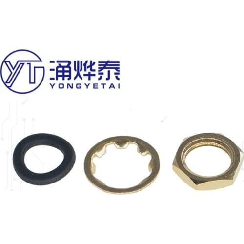 YYT 20PCS SMA nut gasket black rubber ring antenna base accessories gold-plated copper black ring