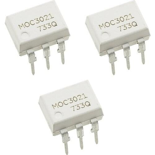 10Pcs MOC3021 Random-Phase Optoisolators Triac Driver Output DIP-6