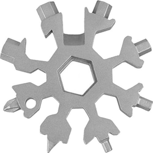 18 in 1 Snowflake Multi Pocket Tool Keyring Key Ring Spanner Hex Wrench Multifunction Camp Survive Tools Outdoor Hike Accessory